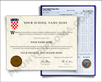 Fake Diploma and Transcripts from Croatia University Croatia D&T